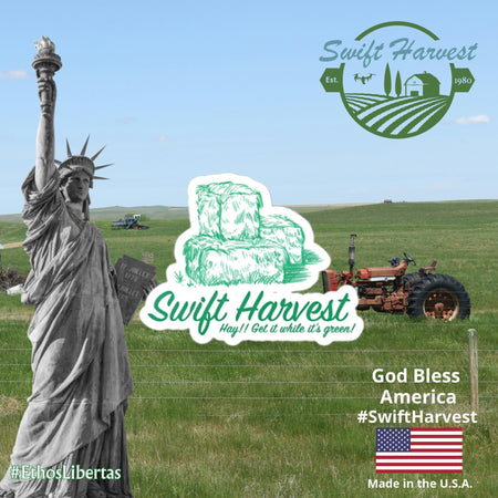 swiftharvest.net 3″×3″ Swift Harvest Hay!! Get it while it's green! Bubble-free stickers