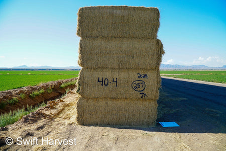 Martinez Farms Big Bale Alfalfa 40-4  Good/Premium Alfalfa Test Hay Big Bales CP 19 RFV 154 TDN 57 FACS 96/110