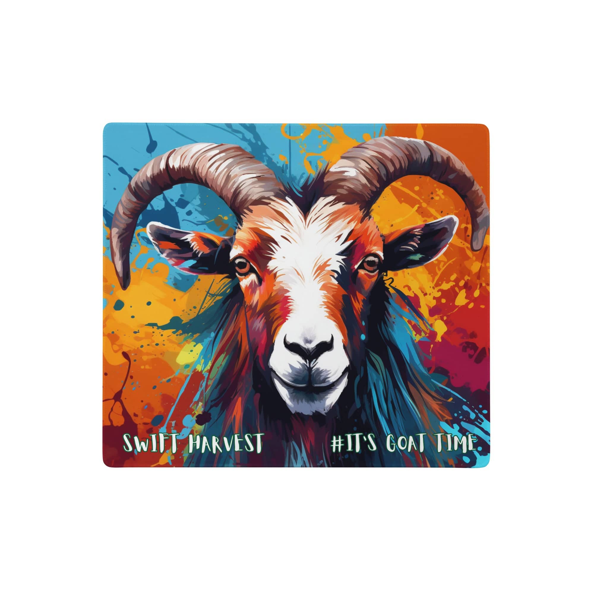 swiftharvest.net 18″×16″ Swift Harvest #It's Goat Time Gaming mouse pad