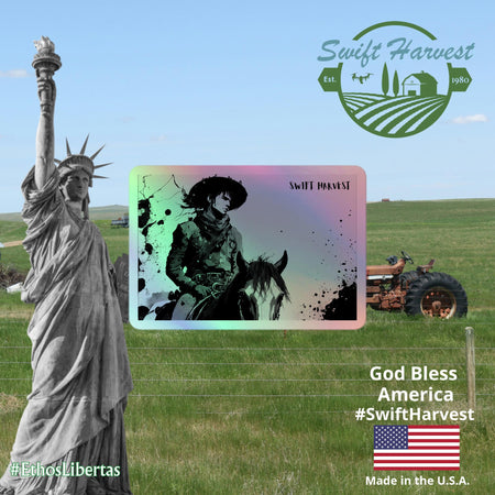 swiftharvest.net 3″×3″ Swift Harvest Cowboy Holographic stickers