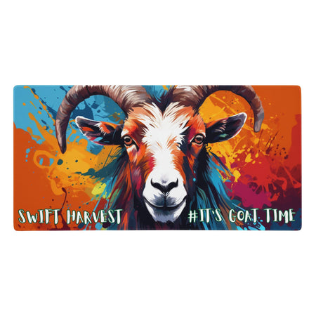 swiftharvest.net 36″×18″ Swift Harvest #It's Goat Time Gaming mouse pad