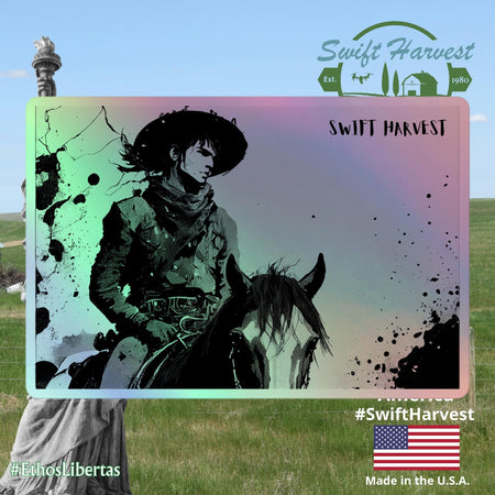 swiftharvest.net 5.5″×5.5″ Swift Harvest Cowboy Holographic stickers