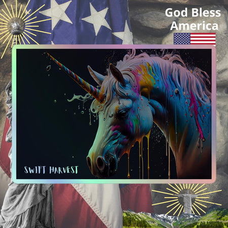 swiftharvest.net 5.5″×5.5″ Swift Harvest Unicorn paint Holographic stickers