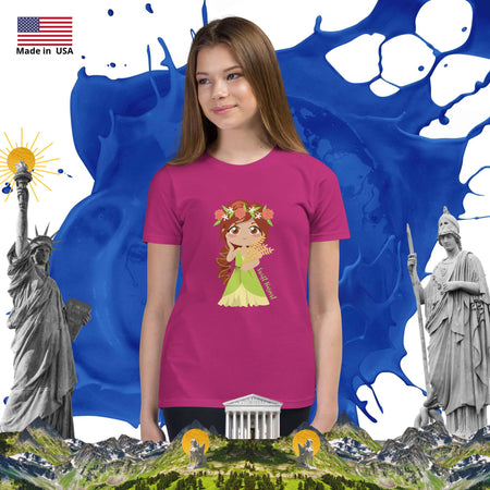 swiftharvest.net Berry / S Harvest Goddess Demeter Girls Youth Short Sleeve T-Shirt