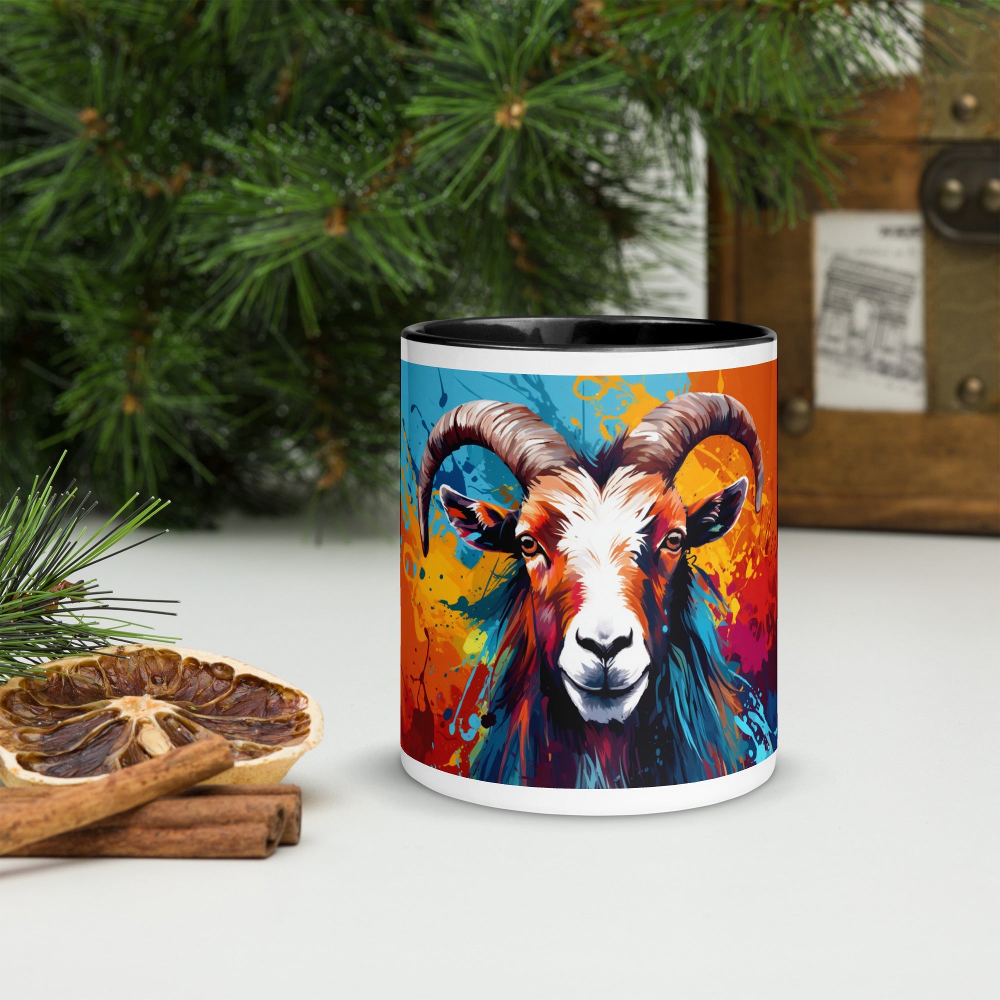 swiftharvest.net Black / 11 oz Its Goat Times, Hay Bro! You Goat Any Hay? Mug with Color Inside