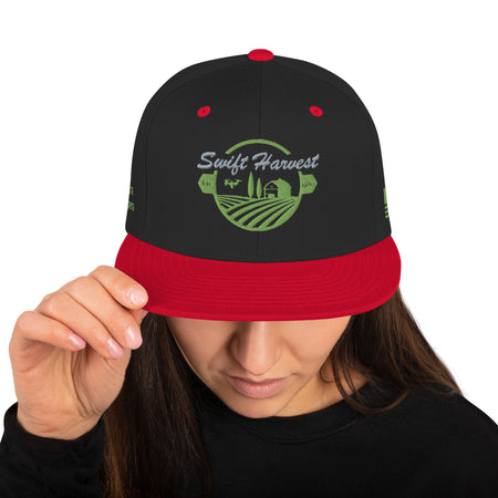 swiftharvest.net Black/ Red Swift Harvest Logo Snapback Hat