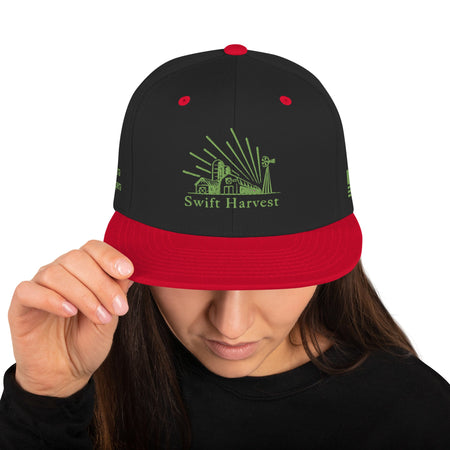 swiftharvest.net Black/ Red Swift Harvest Sun Farm Snapback Hat