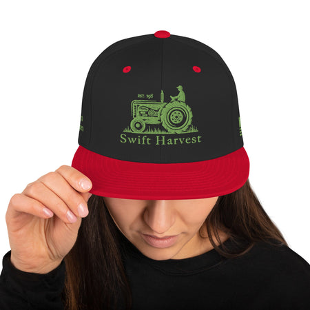 swiftharvest.net Black/ Red Swift Harvest Tractor Snapback Hat