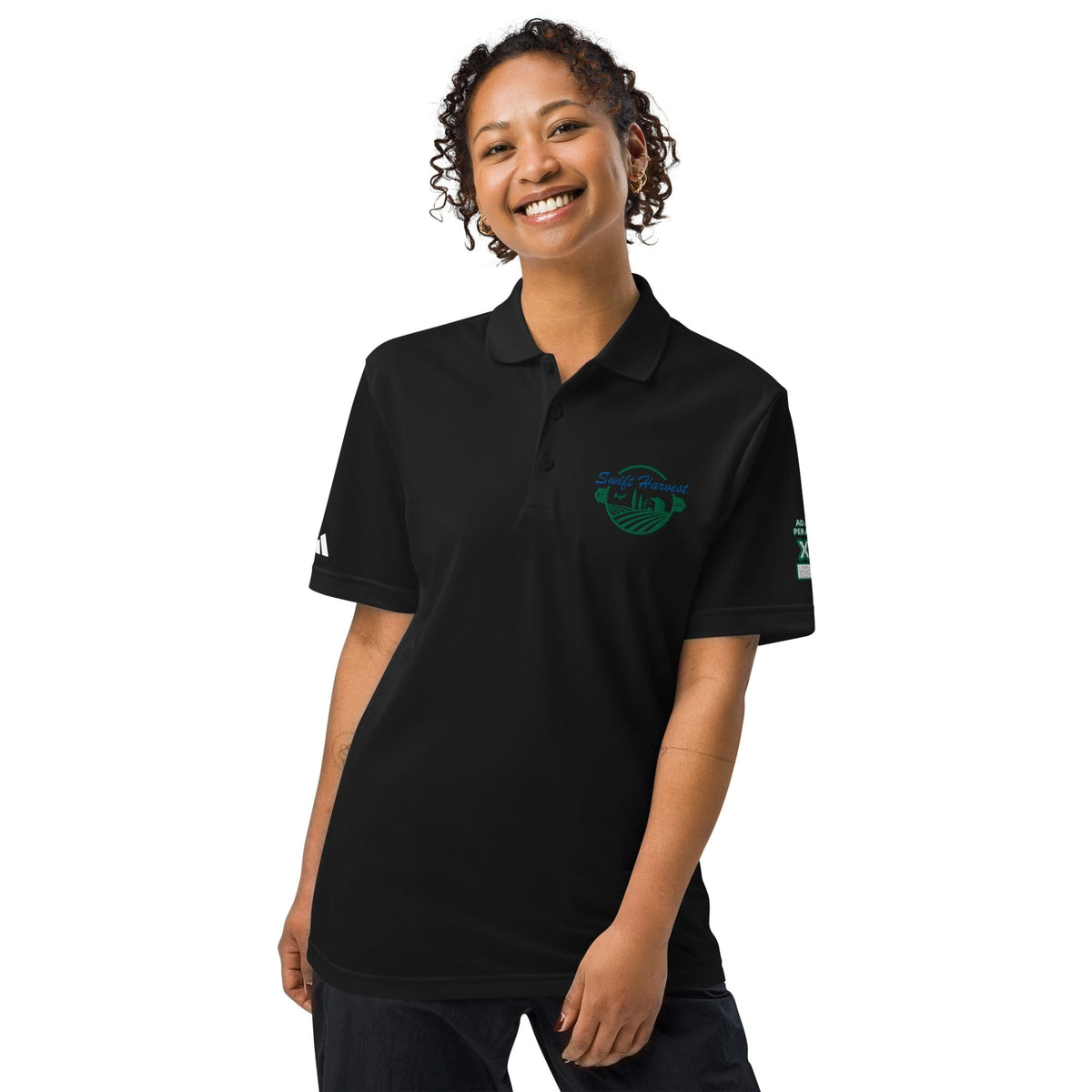 swiftharvest.net Black / S FOCO1 Blue Lettering adidas sport polo