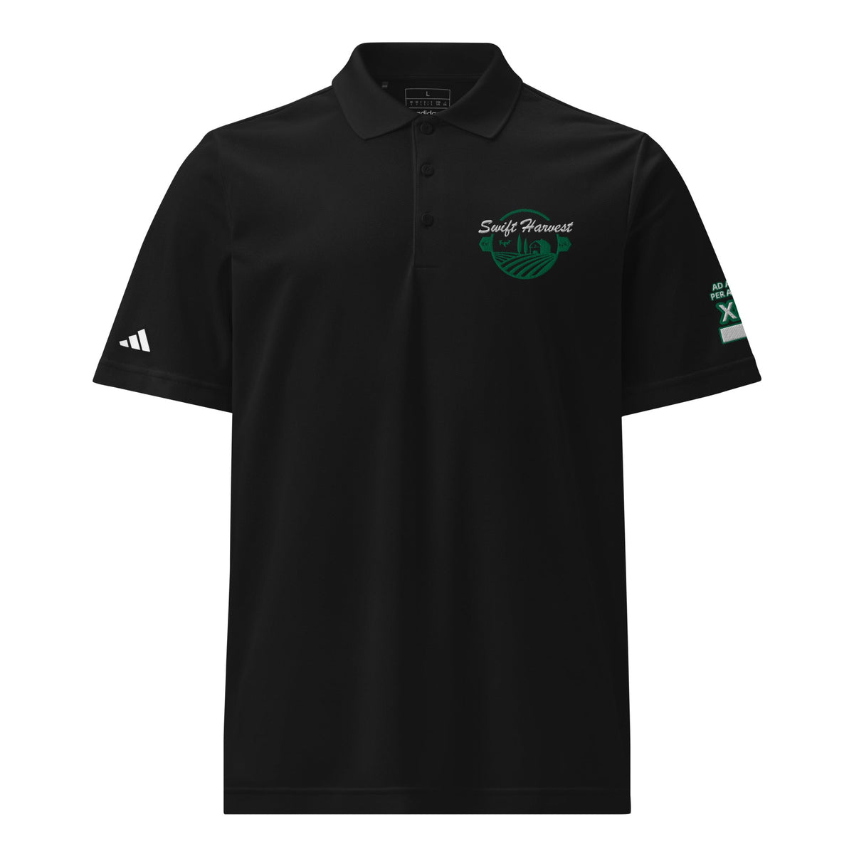 swiftharvest.net Black / S Foco1 White Lettering adidas sport polo