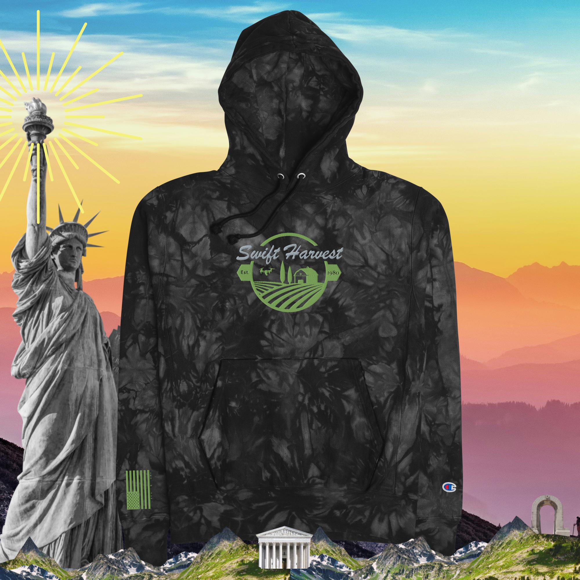 swiftharvest.net Black / S Swift Harvest Flag Unisex Champion tie-dye hoodie