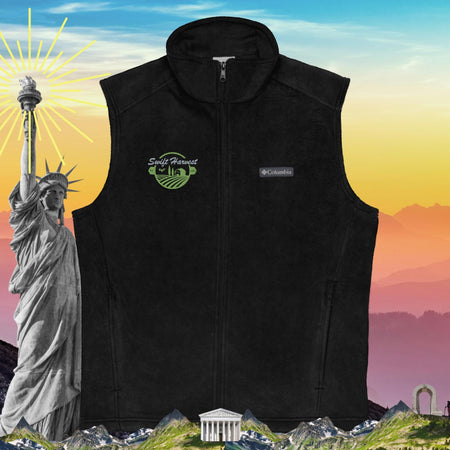 swiftharvest.net Black / S Swift Harvest Liberty or Death Flag on back Men’s Columbia fleece vest