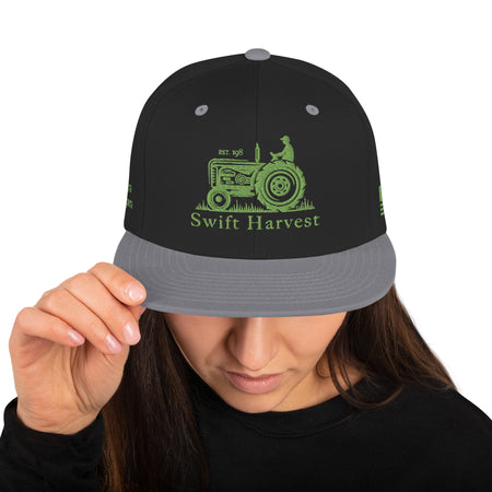 swiftharvest.net Black/ Silver Swift Harvest Tractor Snapback Hat