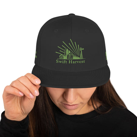 swiftharvest.net Black Swift Harvest Sun Farm Snapback Hat