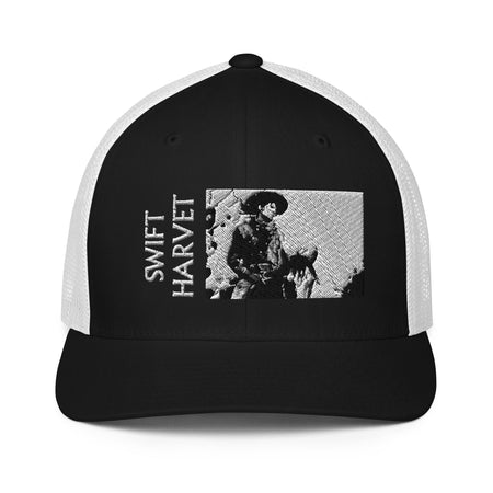 swiftharvest.net Black/White Swift Harvest Cowboy Closed-back trucker cap