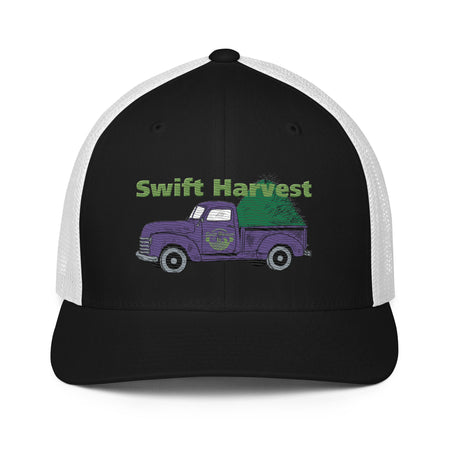 swiftharvest.net Black/White Swift Harvest Truck Purple Closed-back trucker cap