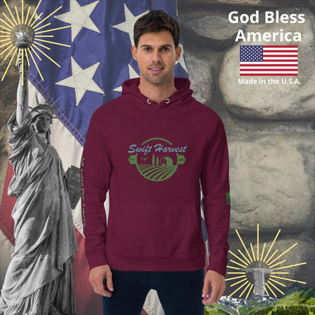 swiftharvest.net Burgundy / XS Swift Harvest Ad Astra Per Aspera XIII Unisex eco raglan hoodie