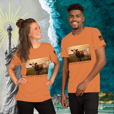 swiftharvest.net Burnt Orange / XS Moo Over Swift Harvest Cows Unisex t-shirt