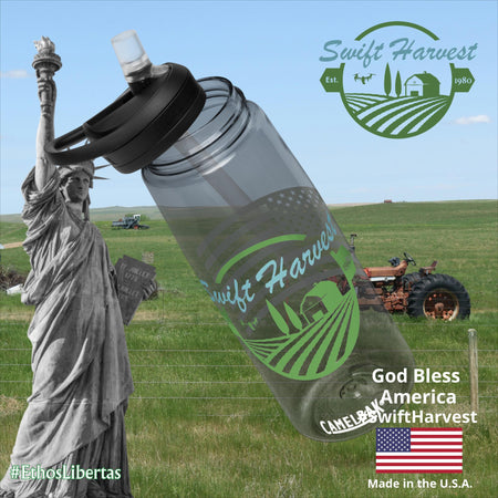 swiftharvest.net Charcoal Swift Harvest American Flag Sports water bottle