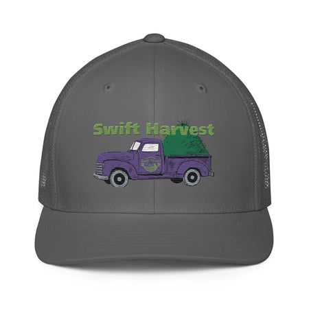 swiftharvest.net Charcoal Swift Harvest Truck Purple Closed-back trucker cap