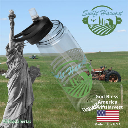 swiftharvest.net Clear Swift Harvest American Flag Sports water bottle