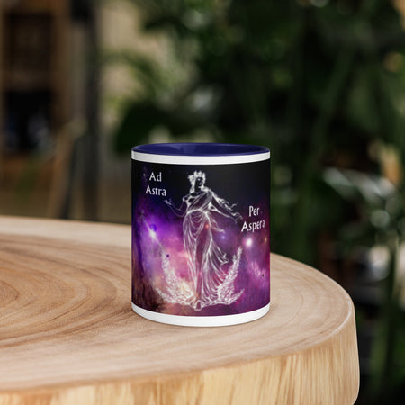 swiftharvest.net Dark Blue / 11 oz Cosmic Ad Astra Per Aspera Mug with Color Inside