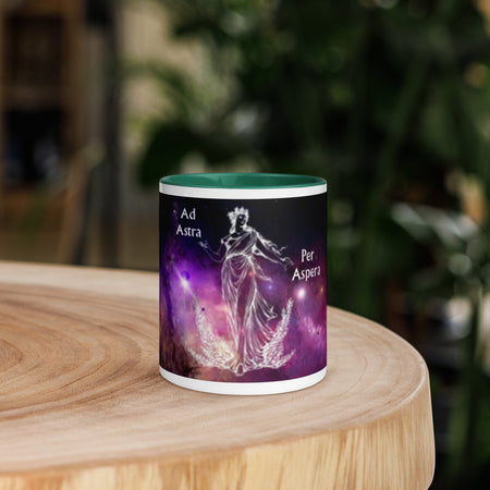 swiftharvest.net Dark green / 11 oz Cosmic Ad Astra Per Aspera Mug with Color Inside