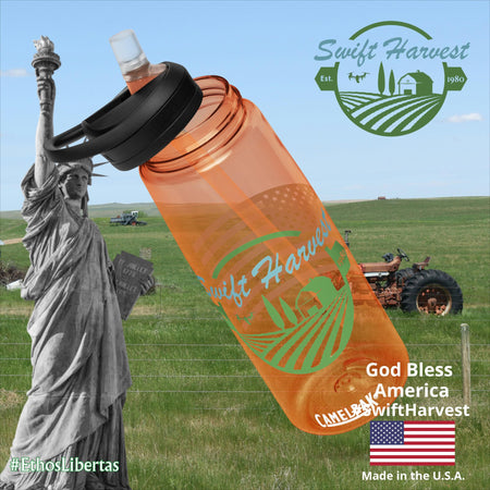 swiftharvest.net Desert Sunrise Swift Harvest American Flag Sports water bottle