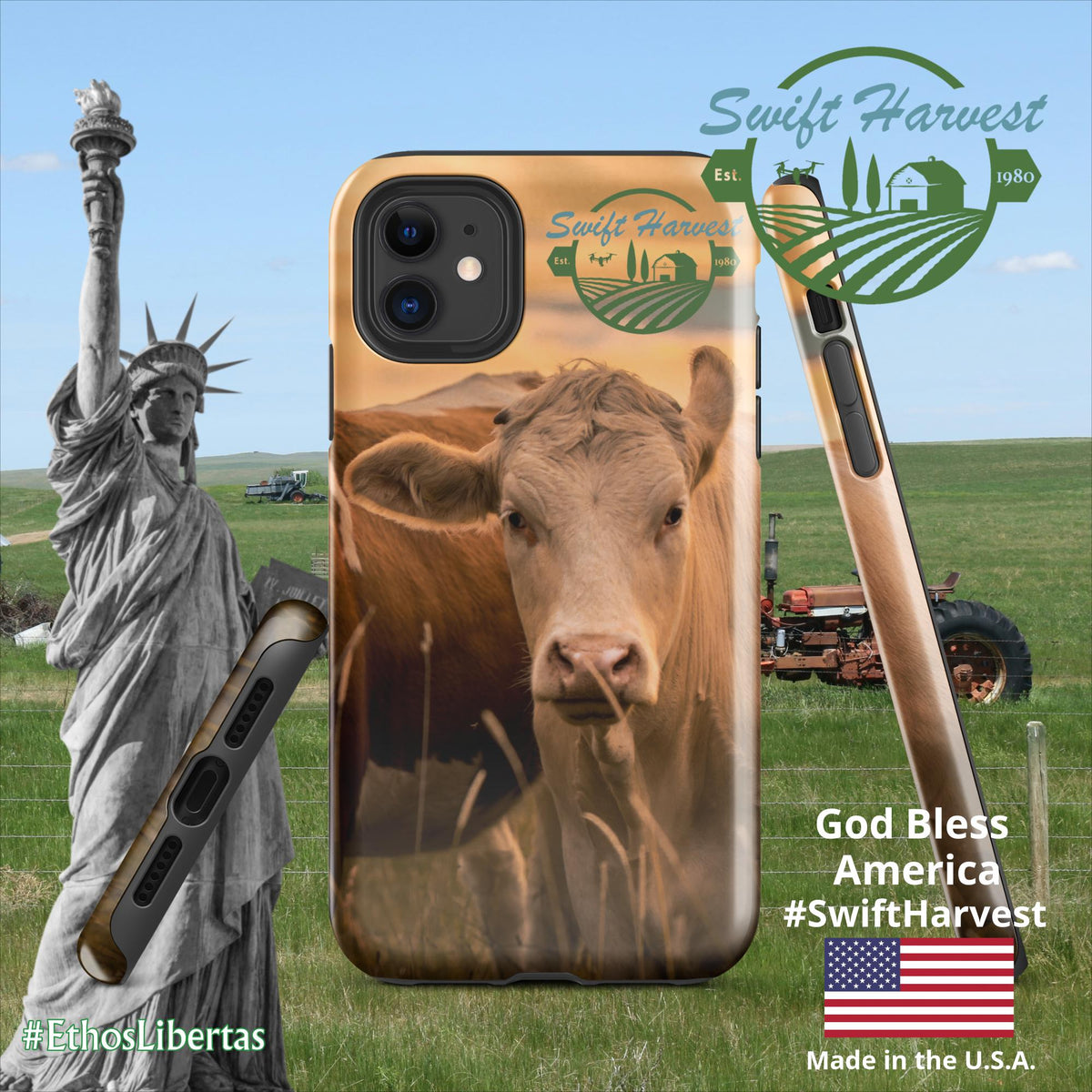 swiftharvest.net Glossy / iPhone 11 Swift Harvest Apollos Golden Cows Tough Case for iPhone®