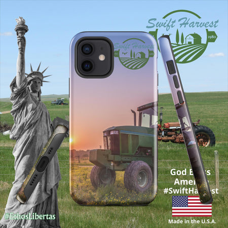 swiftharvest.net Glossy / iPhone 12 Green Tractor Swift Harvest Tough Case for iPhone®