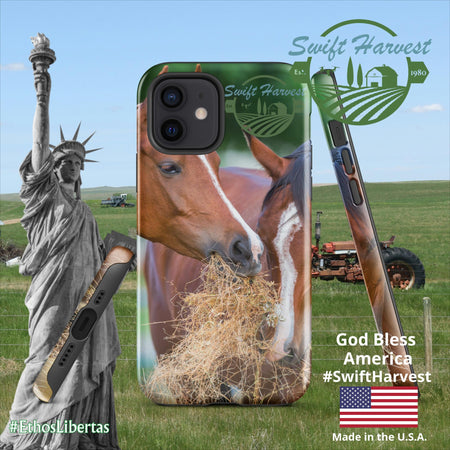 swiftharvest.net Glossy / iPhone 12 Just Horsing Around Swift Harvest Tough Case for iPhone®