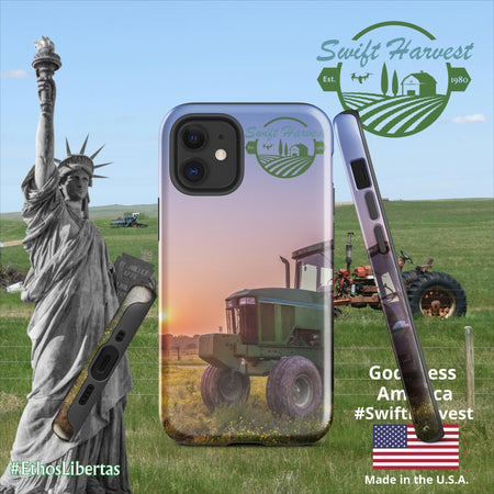 swiftharvest.net Glossy / iPhone 12 mini Green Tractor Swift Harvest Tough Case for iPhone®