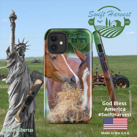 swiftharvest.net Glossy / iPhone 12 mini Just Horsing Around Swift Harvest Tough Case for iPhone®