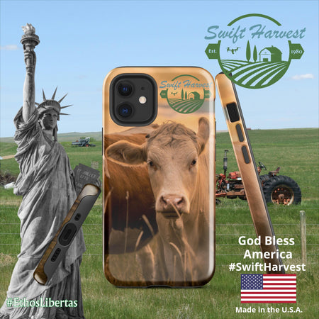 swiftharvest.net Glossy / iPhone 12 mini Swift Harvest Apollos Golden Cows Tough Case for iPhone®