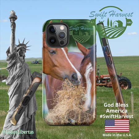 swiftharvest.net Glossy / iPhone 12 Pro Just Horsing Around Swift Harvest Tough Case for iPhone®