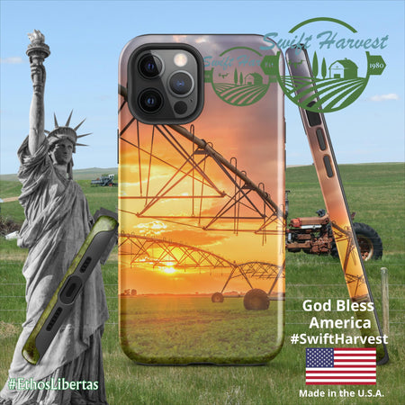 swiftharvest.net Glossy / iPhone 12 Pro Max Swift Harvest Sprinkler Sunset Tough Case for iPhone®