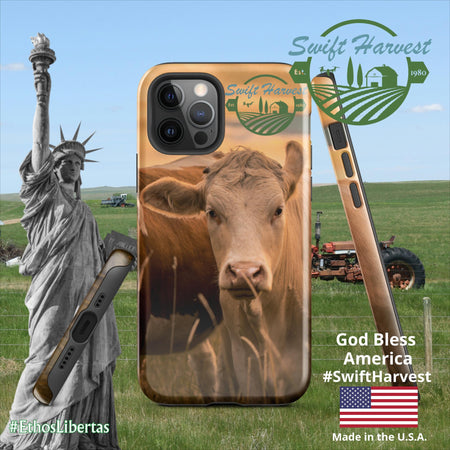 swiftharvest.net Glossy / iPhone 12 Pro Swift Harvest Apollos Golden Cows Tough Case for iPhone®