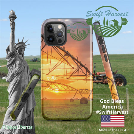 swiftharvest.net Glossy / iPhone 12 Pro Swift Harvest Sprinkler Sunset Tough Case for iPhone®