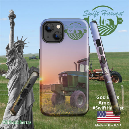 swiftharvest.net Glossy / iPhone 13 Green Tractor Swift Harvest Tough Case for iPhone®