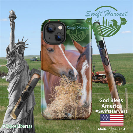 swiftharvest.net Glossy / iPhone 13 Just Horsing Around Swift Harvest Tough Case for iPhone®