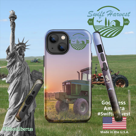 swiftharvest.net Glossy / iPhone 13 mini Green Tractor Swift Harvest Tough Case for iPhone®