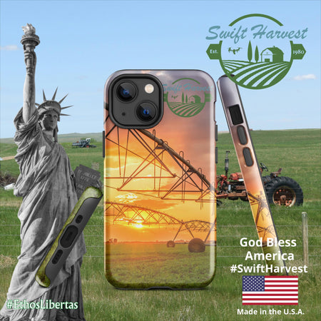 swiftharvest.net Glossy / iPhone 13 mini Swift Harvest Sprinkler Sunset Tough Case for iPhone®