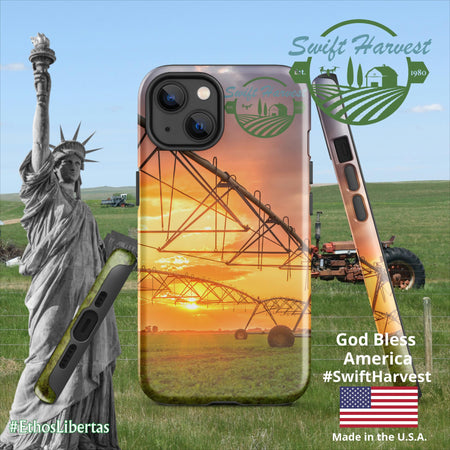 swiftharvest.net Glossy / iPhone 13 Swift Harvest Sprinkler Sunset Tough Case for iPhone®