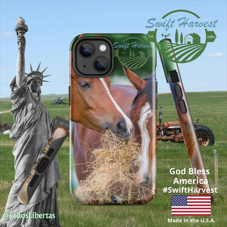 swiftharvest.net Glossy / iPhone 14 Just Horsing Around Swift Harvest Tough Case for iPhone®