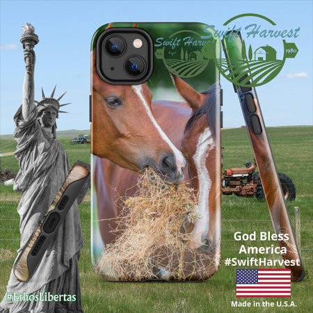 swiftharvest.net Glossy / iPhone 14 Plus Just Horsing Around Swift Harvest Tough Case for iPhone®