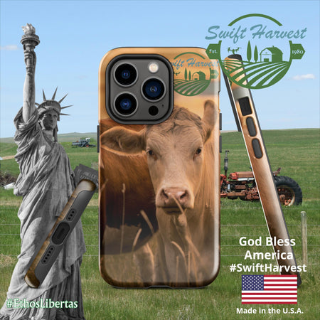 swiftharvest.net Glossy / iPhone 14 Pro Swift Harvest Apollos Golden Cows Tough Case for iPhone®