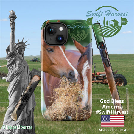 swiftharvest.net Glossy / iPhone 15 Just Horsing Around Swift Harvest Tough Case for iPhone®