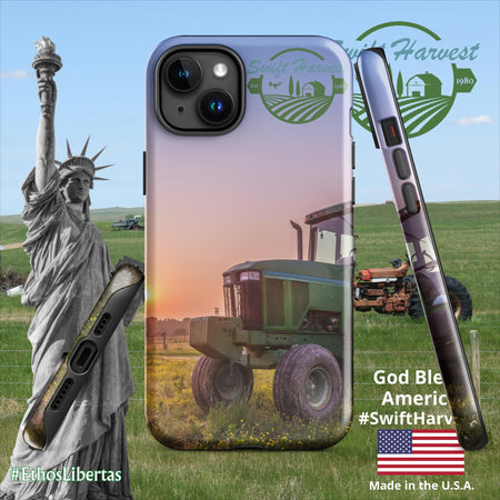 swiftharvest.net Glossy / iPhone 15 Plus Green Tractor Swift Harvest Tough Case for iPhone®