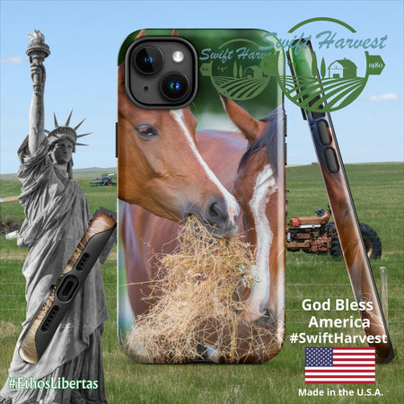 swiftharvest.net Glossy / iPhone 15 Plus Just Horsing Around Swift Harvest Tough Case for iPhone®