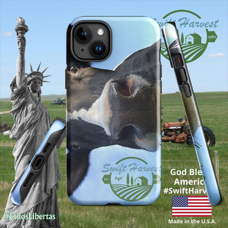 swiftharvest.net Glossy / iPhone 15 Plus Swift Harvest Holy Cow Tough Case for iPhone®